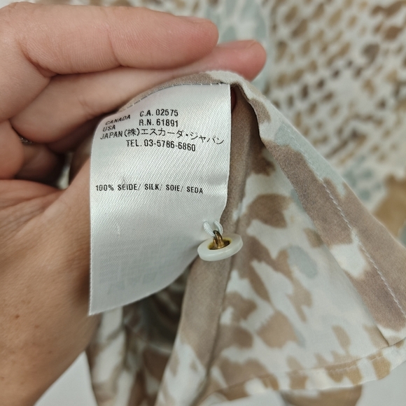 Escada Blouse Size Small Neiman Marcus 100% Silk Ruffle Career Work Art To Wear - Picture 13 of 13